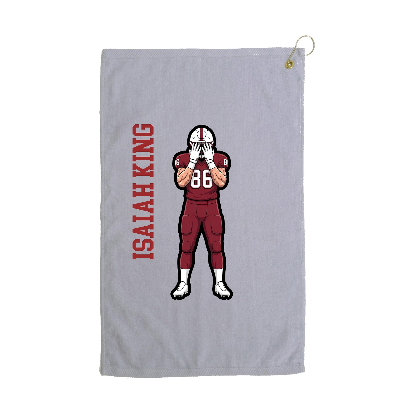 Golf Towel — Name Vertical in Grey