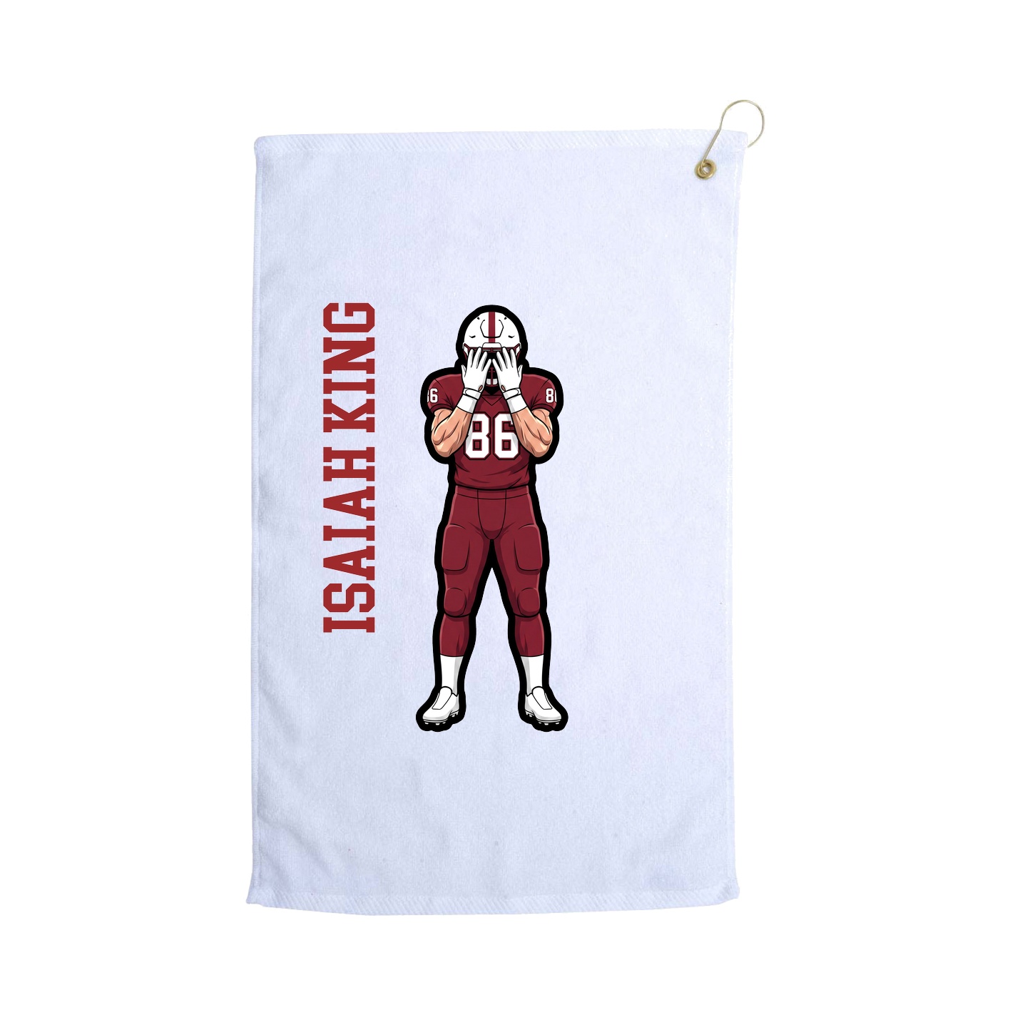 Golf Towel — Name Vertical in White