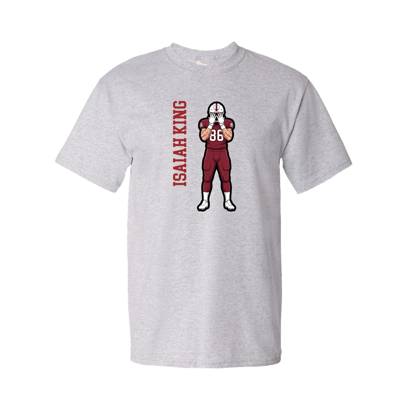 Youth Tee — Name Vertical in Grey