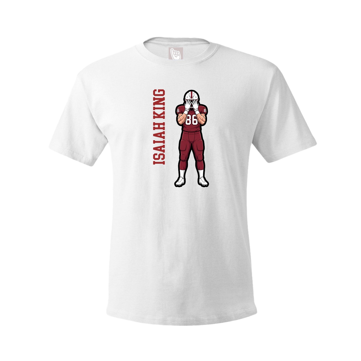 Youth Tee — Name Vertical in White