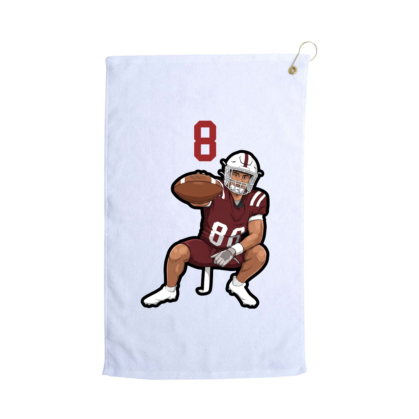Golf Towel — Number Top in White