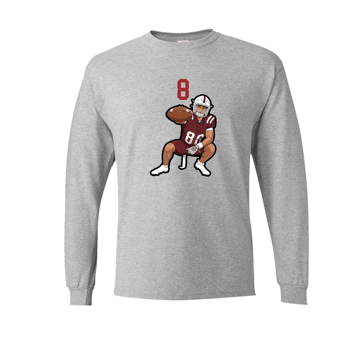 Long Sleeve Tee — Number Top in Grey