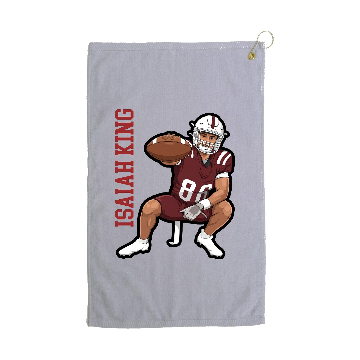 Golf Towel — Name Vertical in Grey