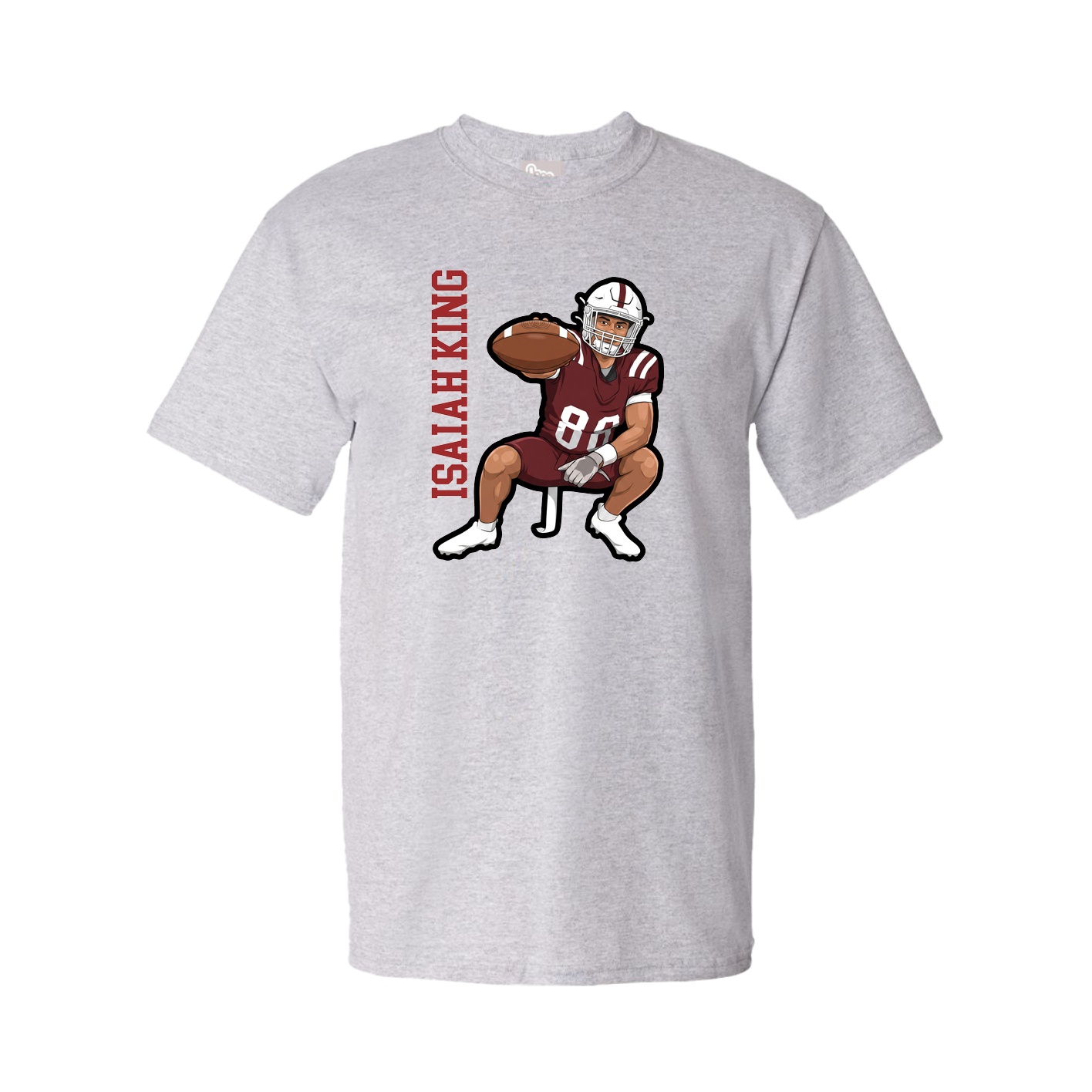 Tee — Name Vertical in Grey
