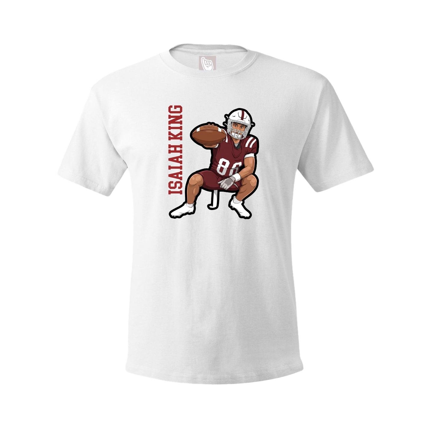 Youth Tee — Name Vertical in White