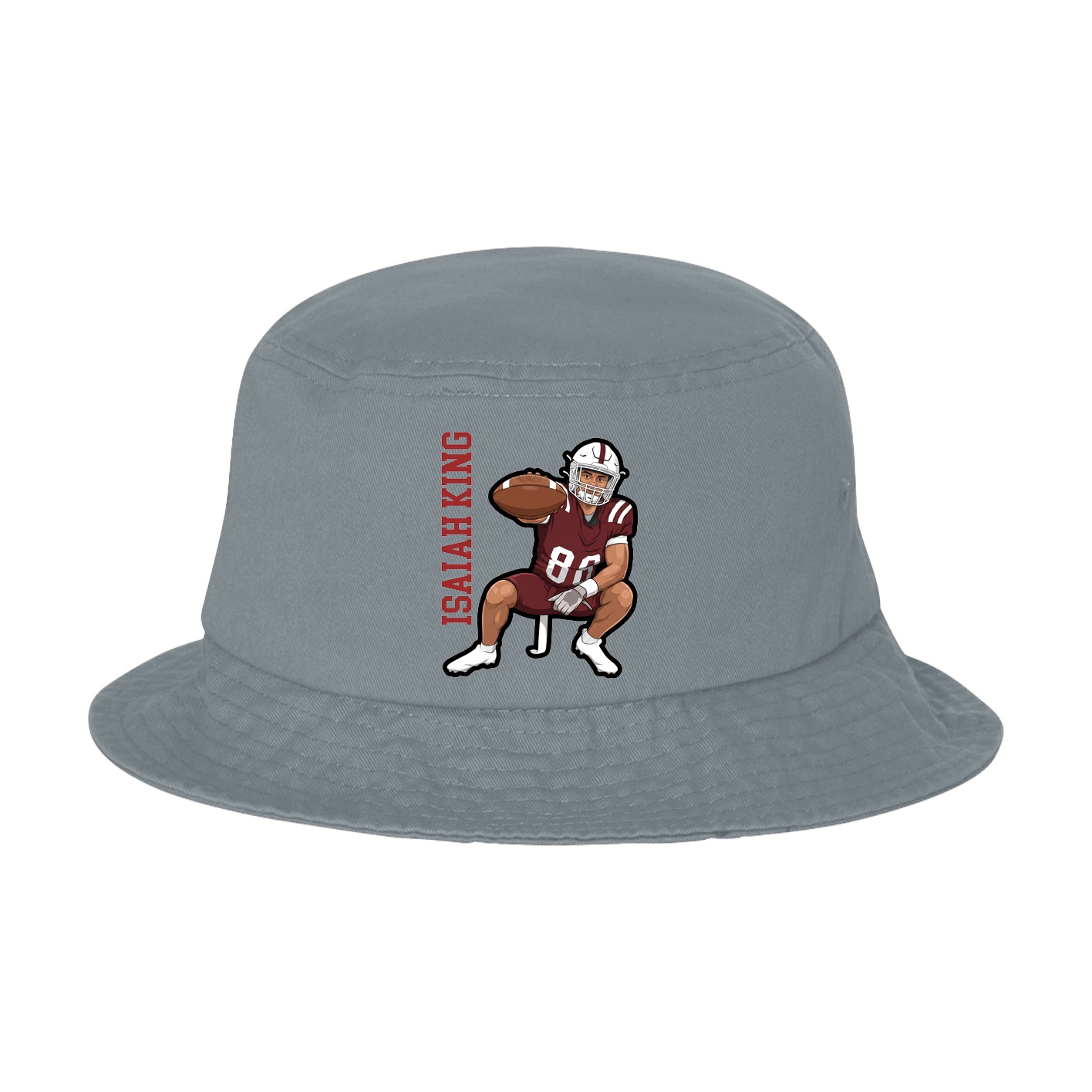Bucket Cap — Name Vertical in Grey