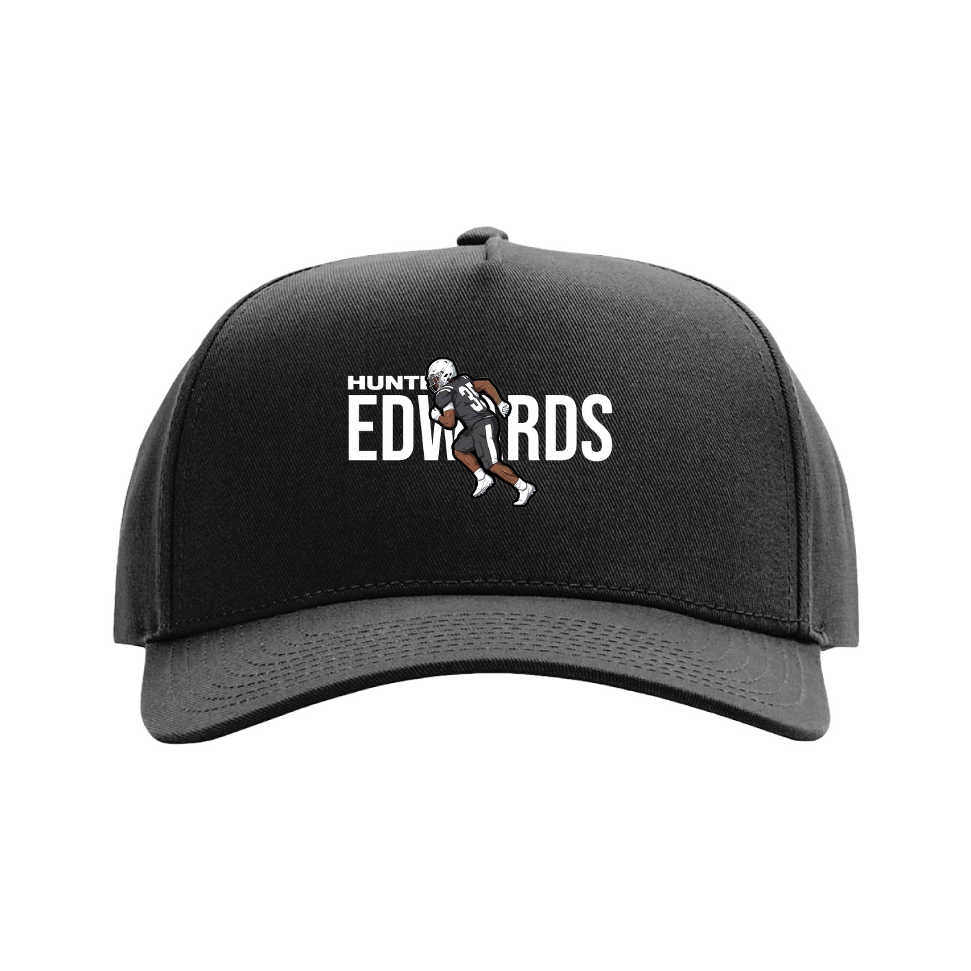 Full Fabric Five-Panel Champ Cap — Player Name in Black