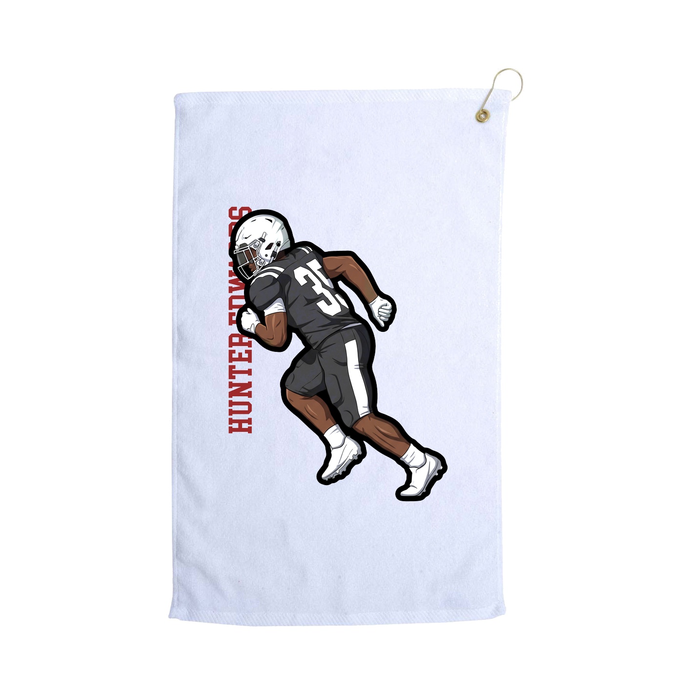 Golf Towel — Name Vertical in White