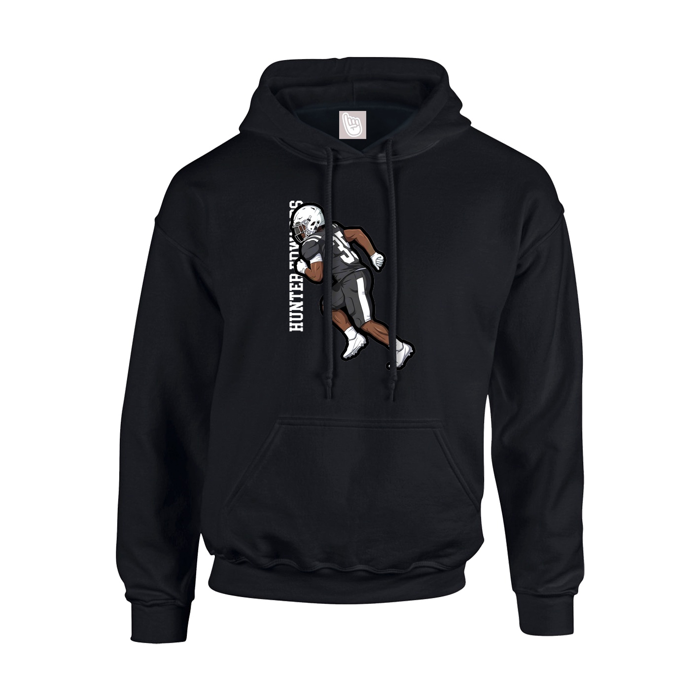 Youth Hoodie — Name Vertical in Black