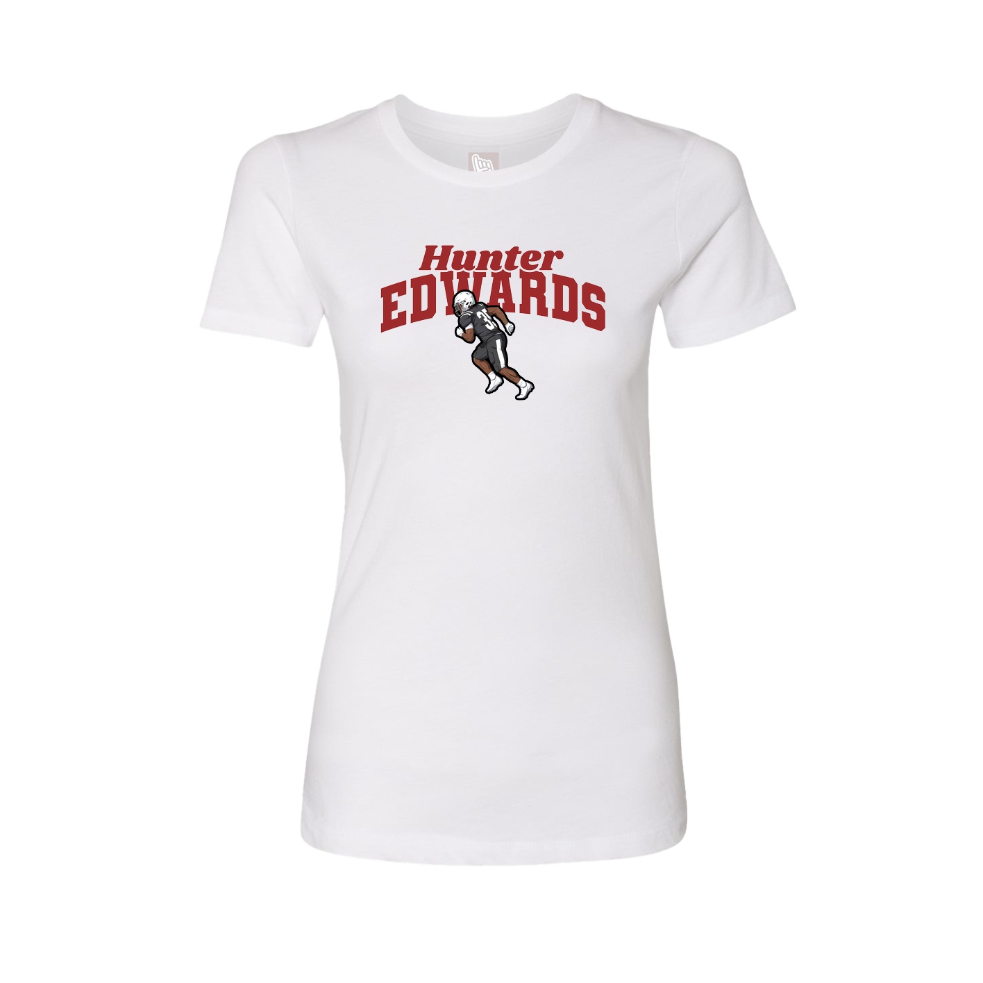 Fitted Women's Tee — Signature Arch in White