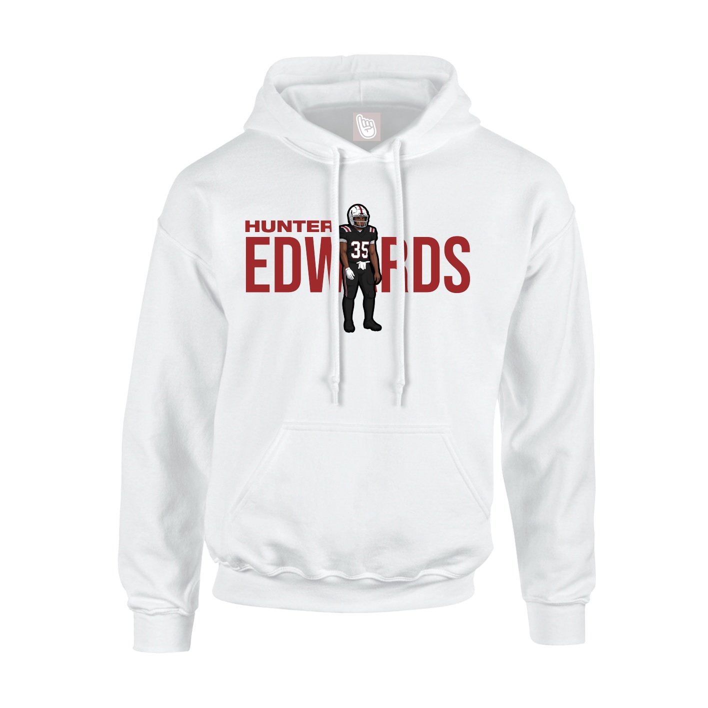 Youth Hoodie — Player Name in White