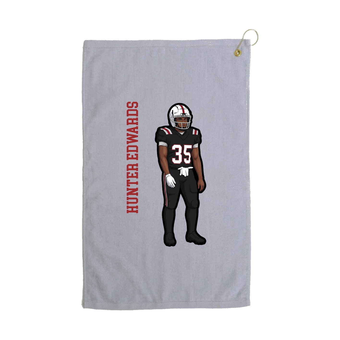 Golf Towel — Name Vertical in Grey