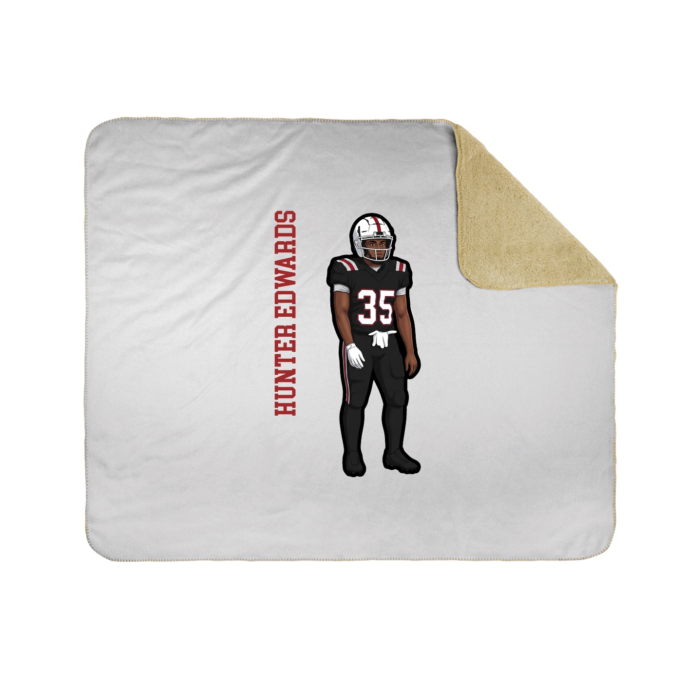 Throw Blanket — Name Vertical in White