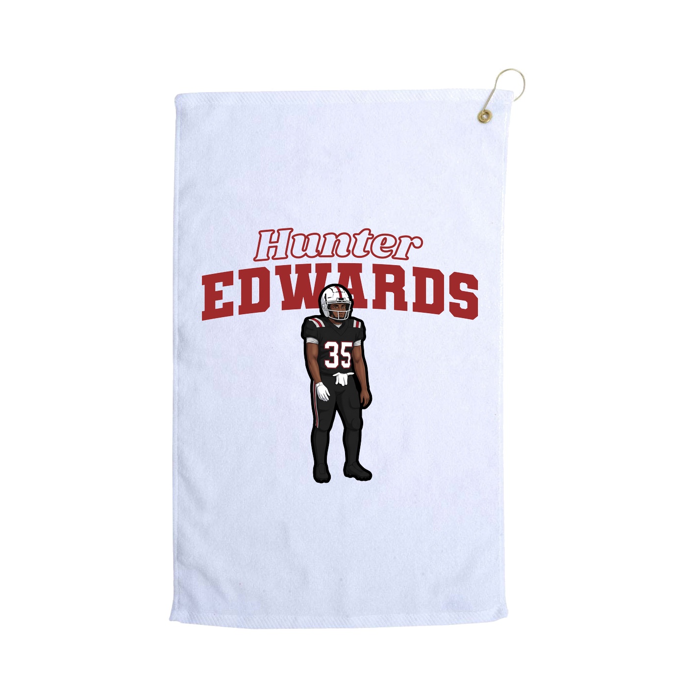 Golf Towel — Name Arch in White