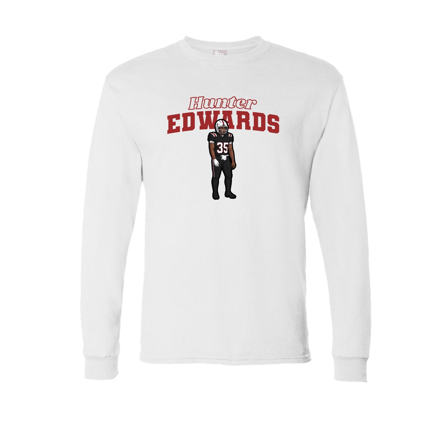 Long Sleeve Tee — Name Arch in White