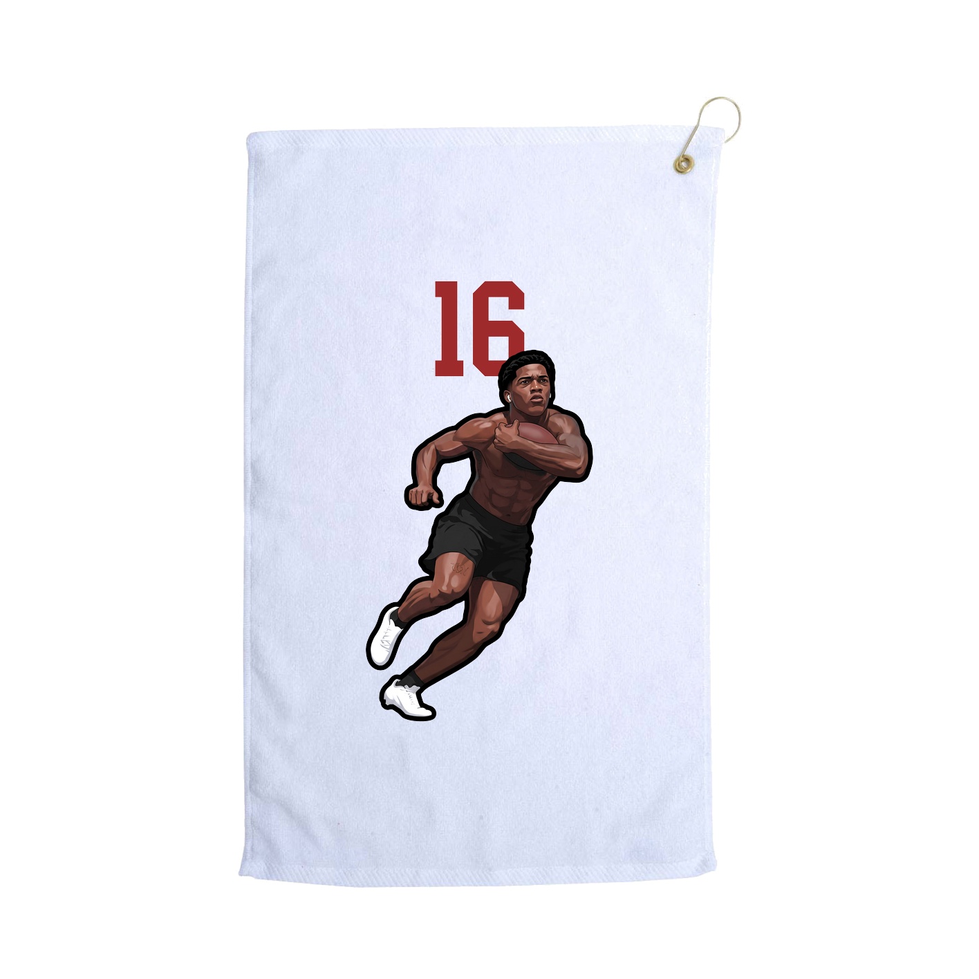 Golf Towel — Number Top in White