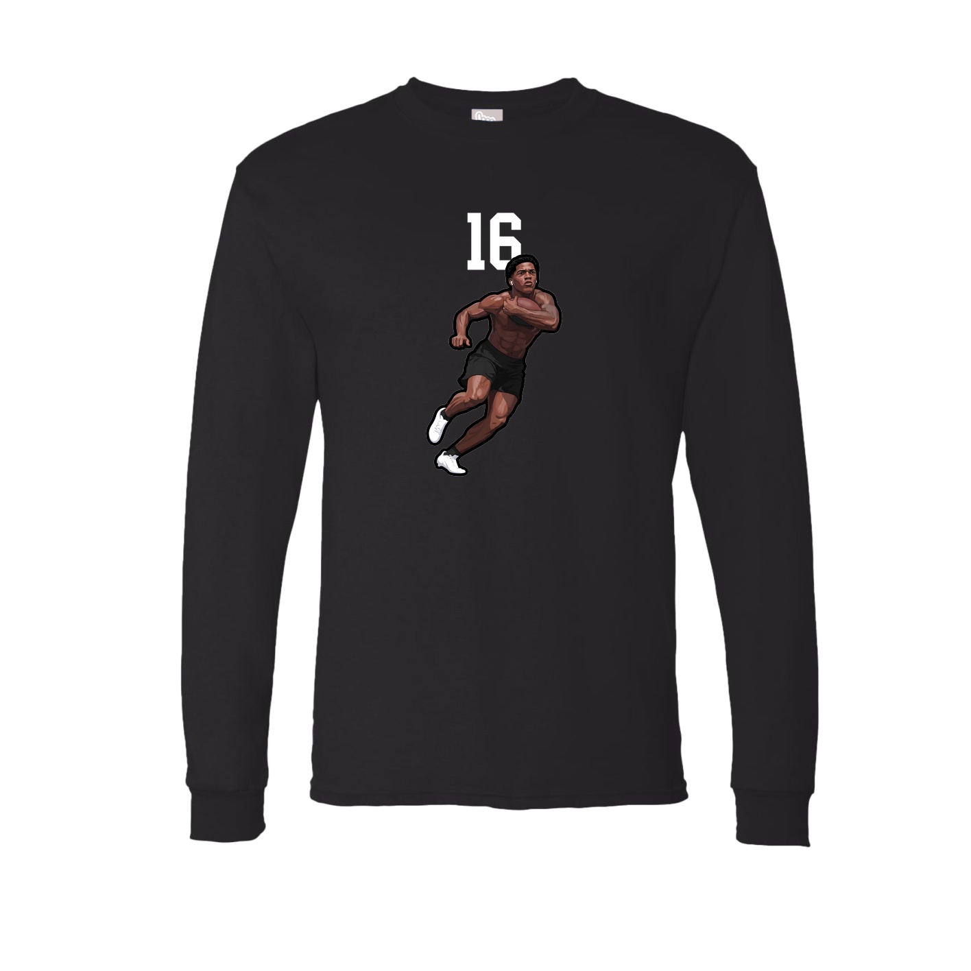 Long Sleeve Tee — Number Top in Black