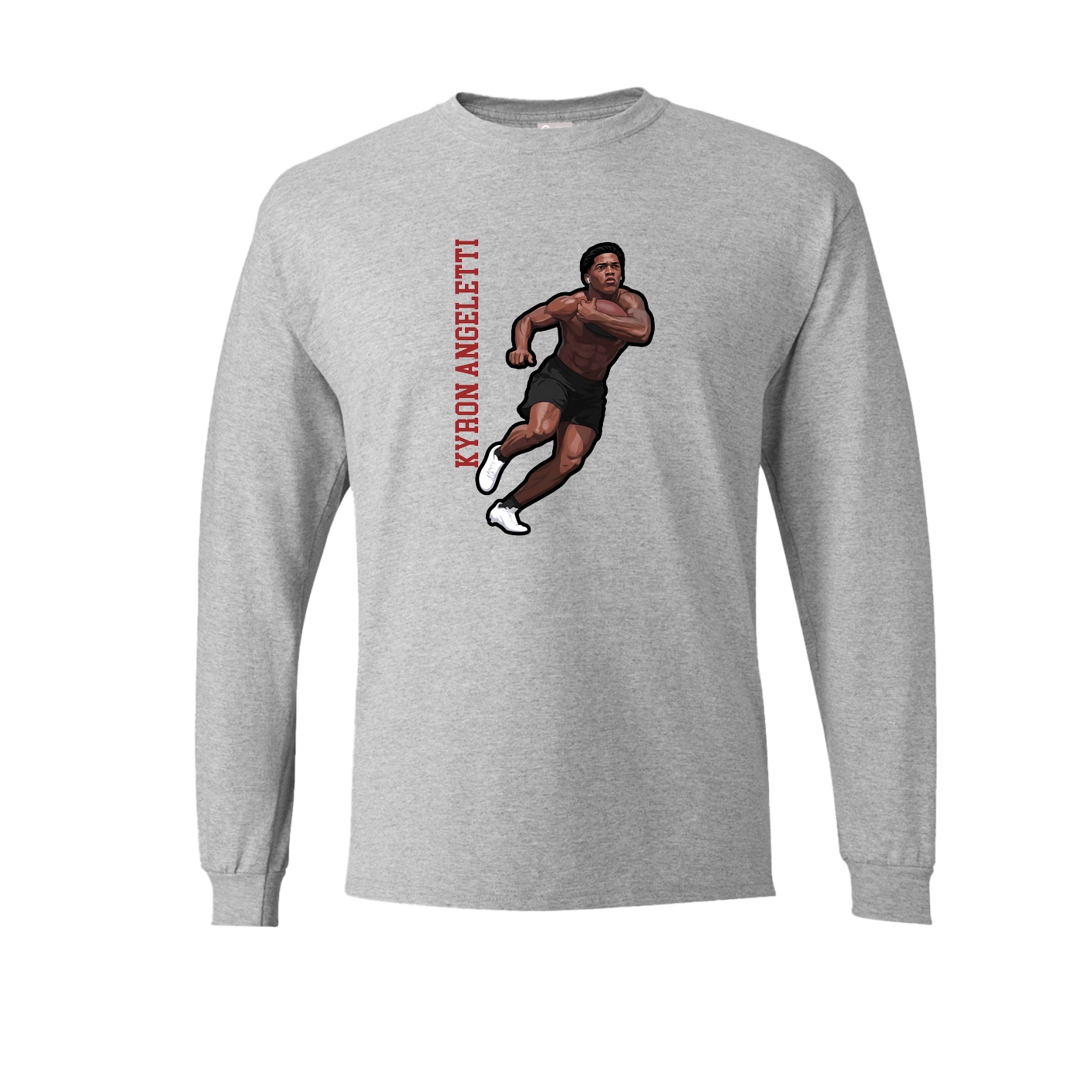 Long Sleeve Tee — Name Vertical in Grey