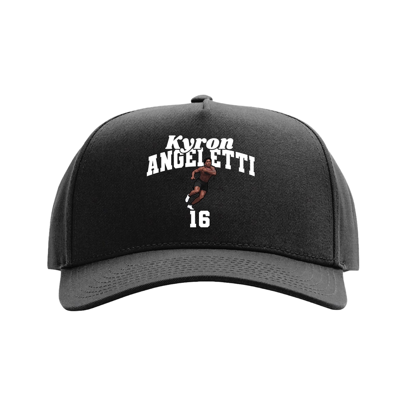 Full Fabric Five-Panel Champ Cap — Signature Arch in Black