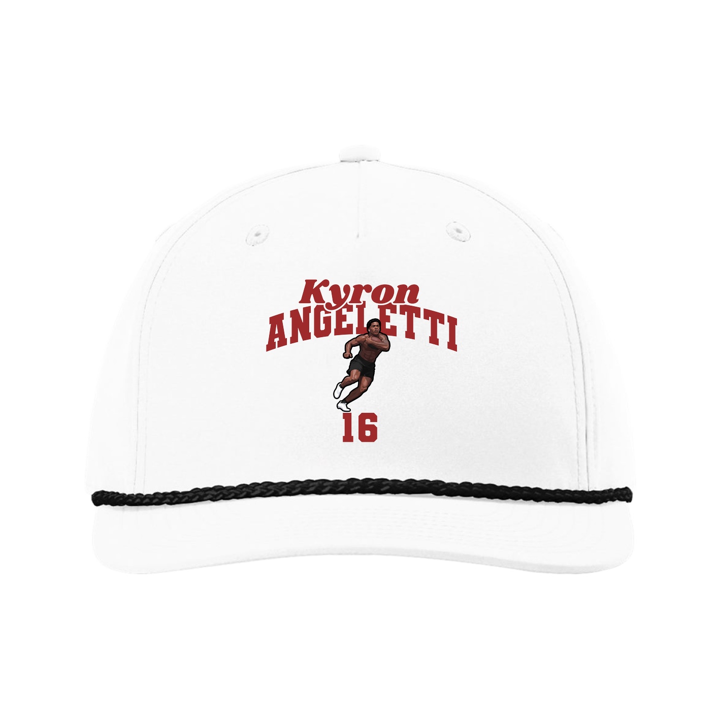 Five-Panel Classic Rope Cap — Signature Arch in White