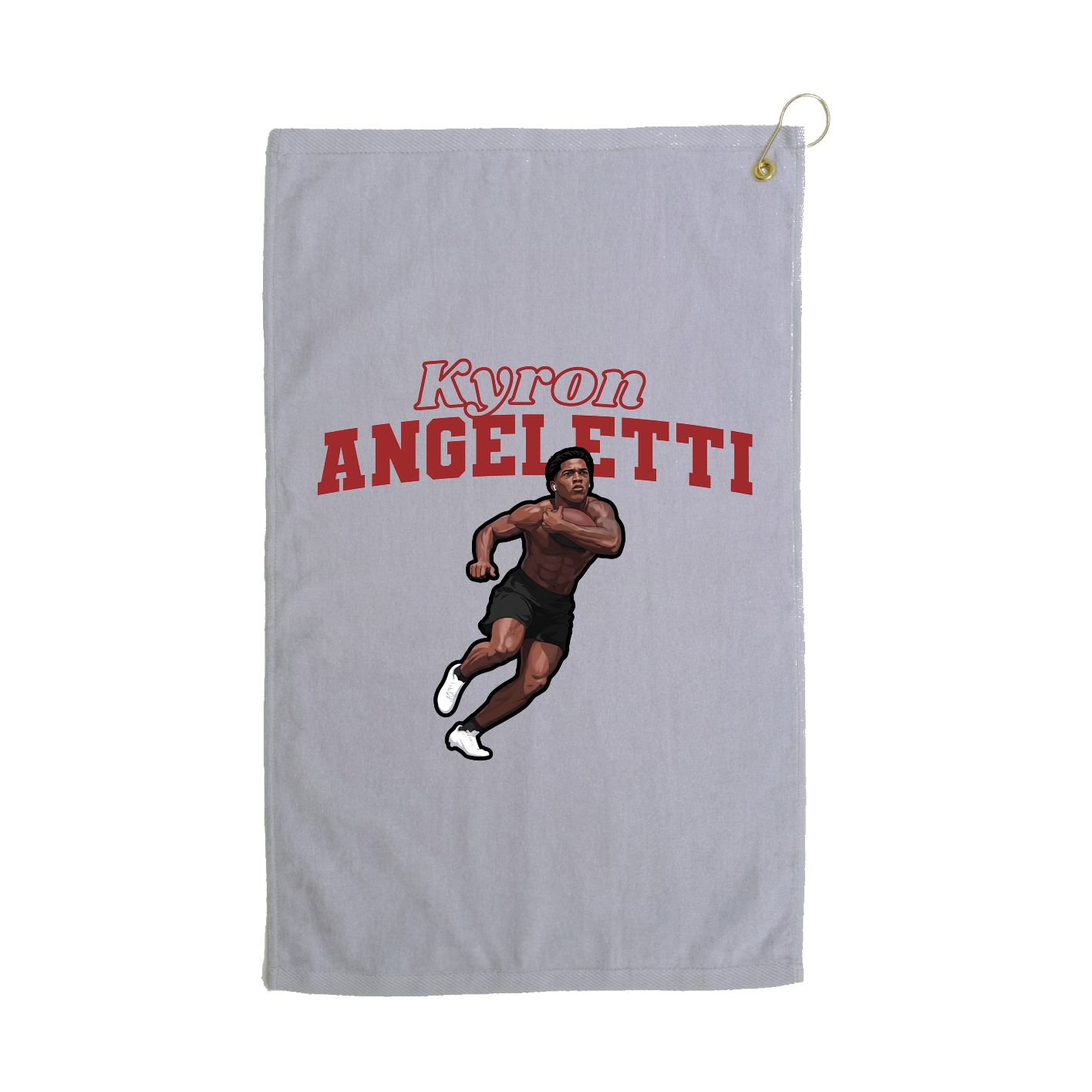 Golf Towel — Name Arch in Grey
