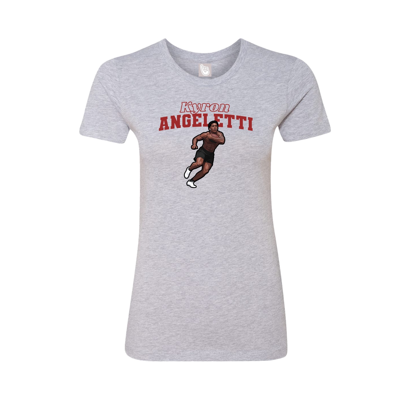 Fitted Women's Tee — Name Arch in Grey