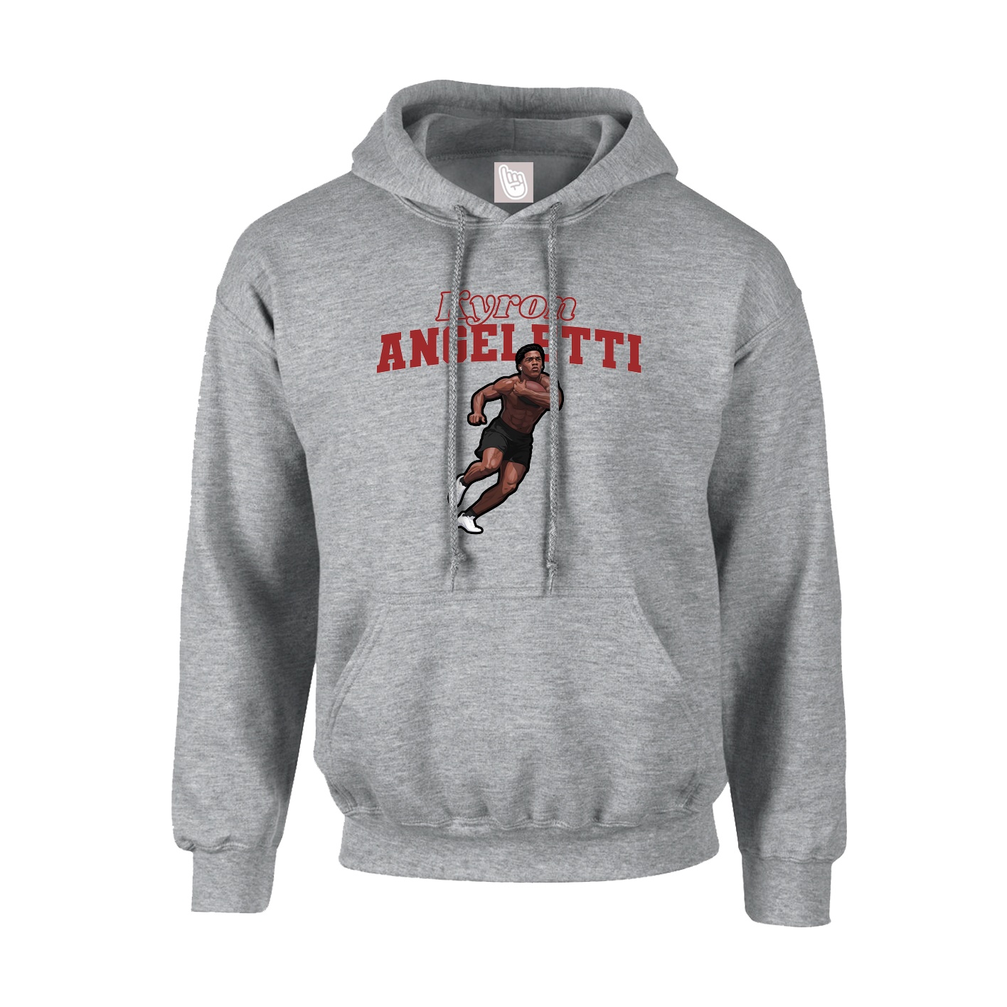 Hoodie — Name Arch in Grey