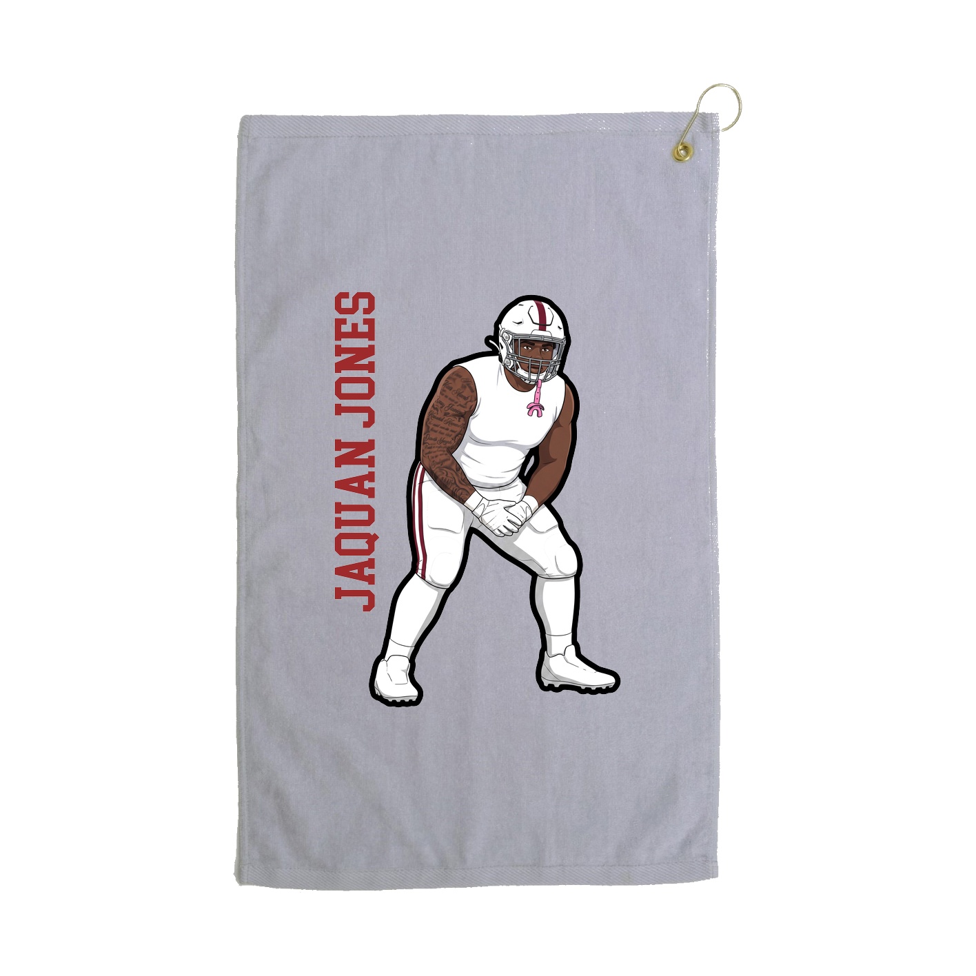 Golf Towel — Name Vertical in Grey