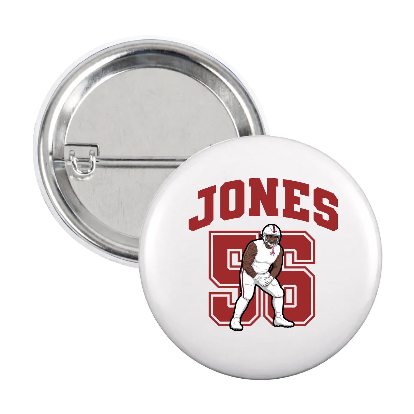 Game Day Button — Number in White