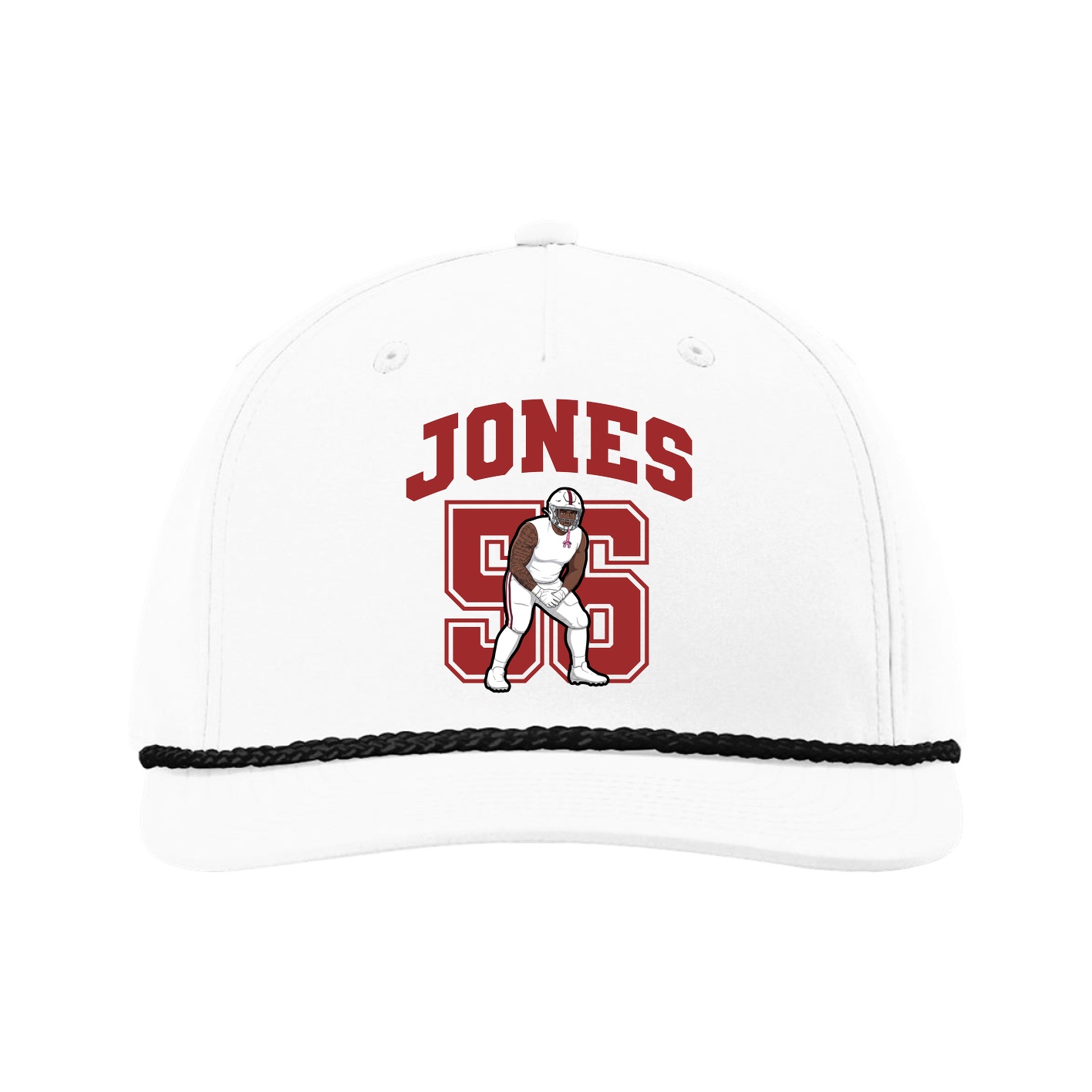 Five-Panel Classic Rope Cap — Number in White