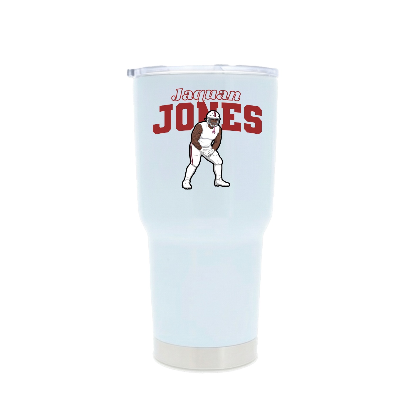 30oz Stainless Steel Tumbler — Name Arch in White