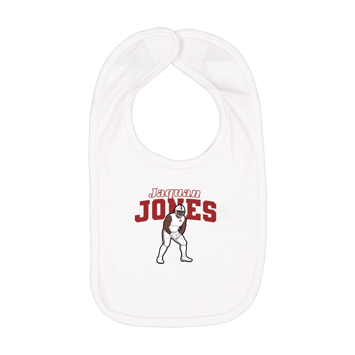 Infant Bib — Name Arch in White