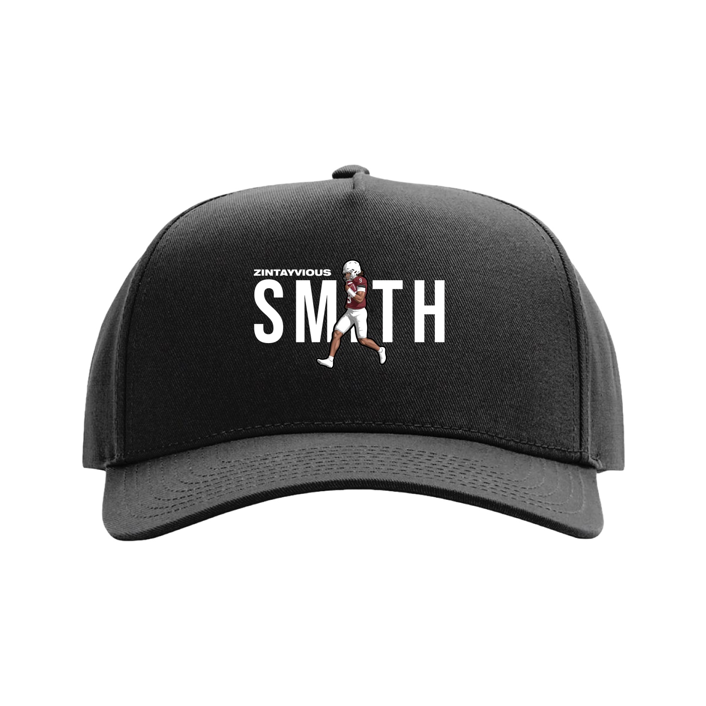 Full Fabric Five-Panel Champ Cap — Player Name in Black