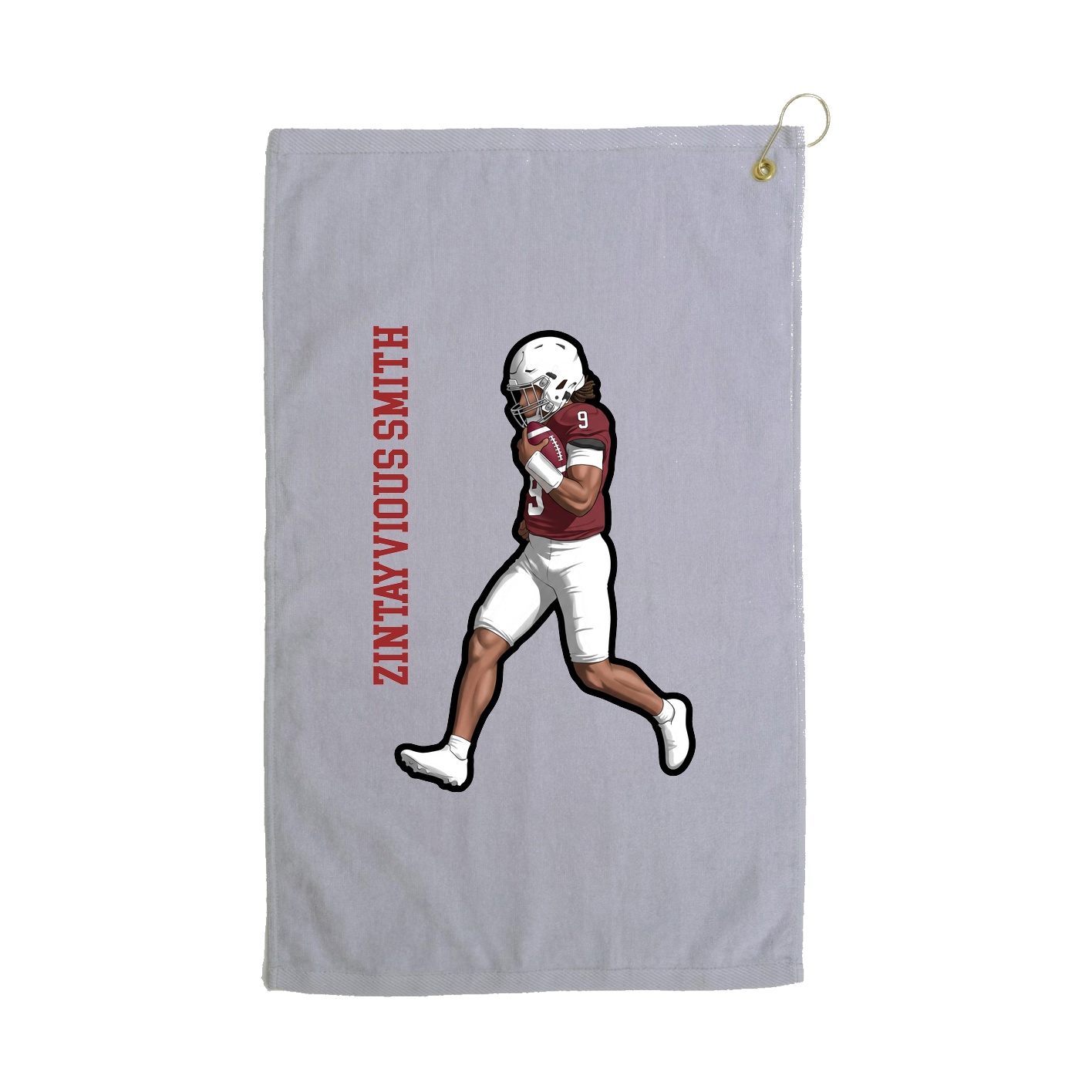 Golf Towel — Name Vertical in Grey