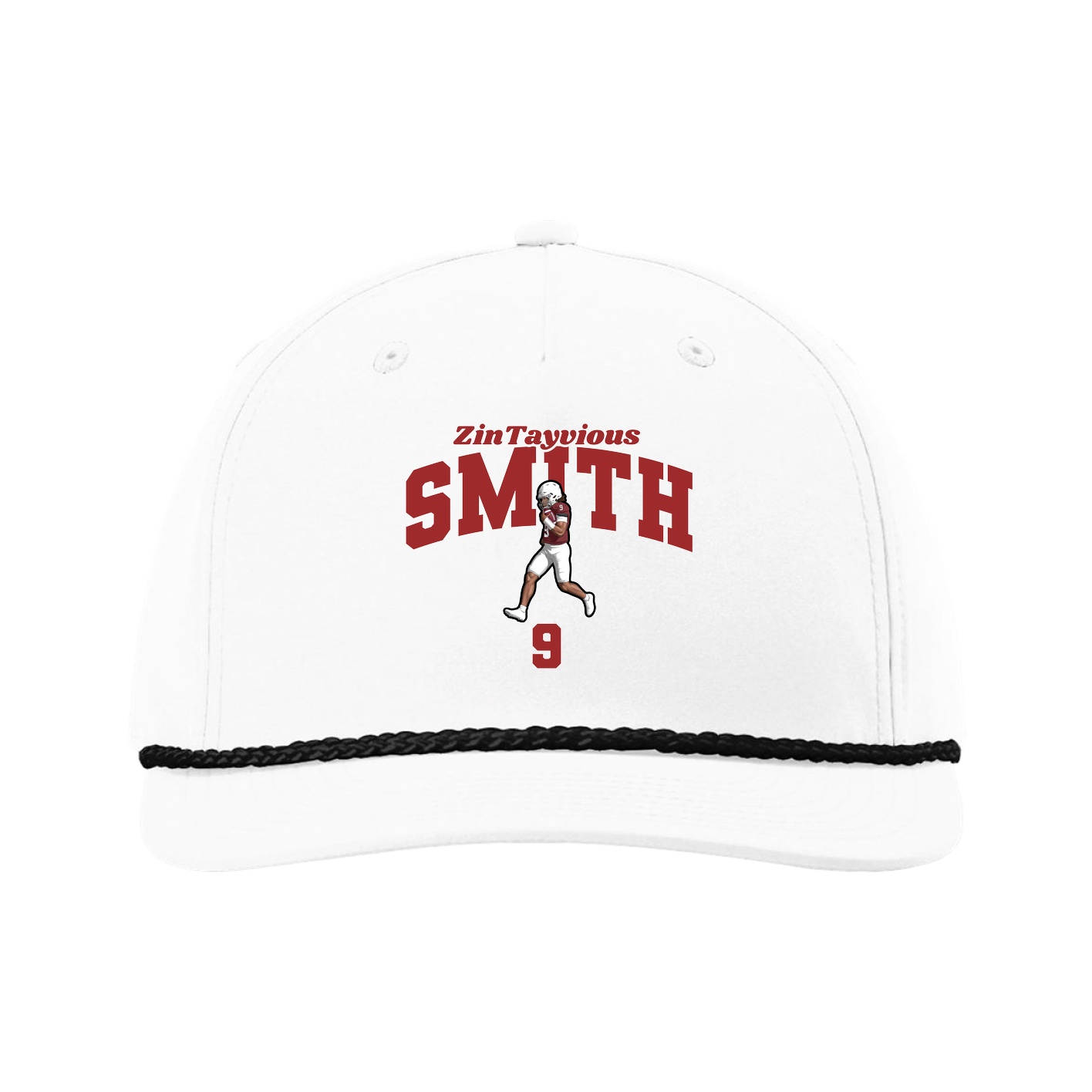 Five-Panel Classic Rope Cap — Signature Arch in White