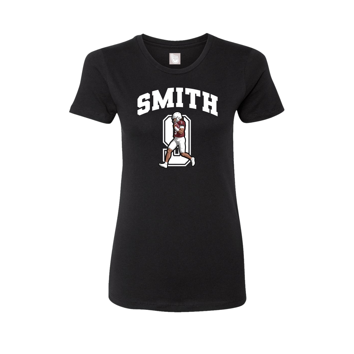 Fitted Women's Tee — Number in Black