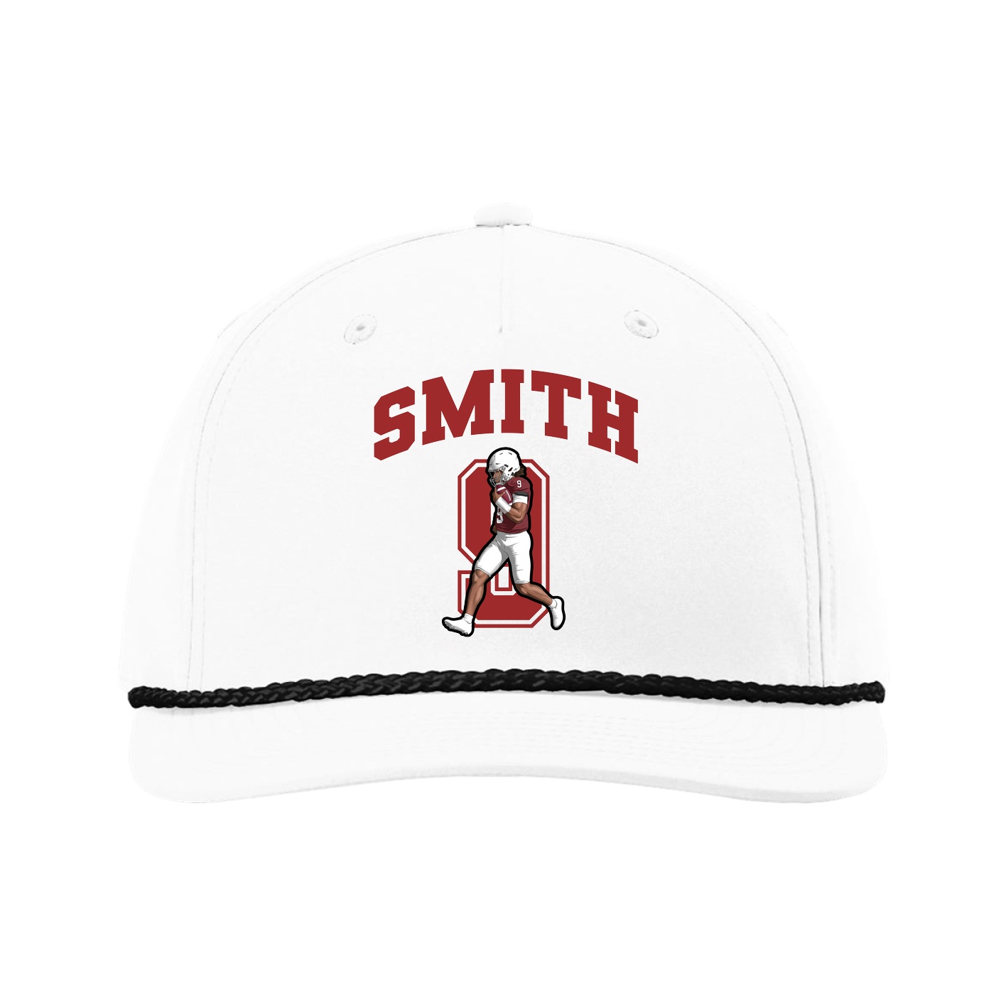 Five-Panel Classic Rope Cap — Number in White