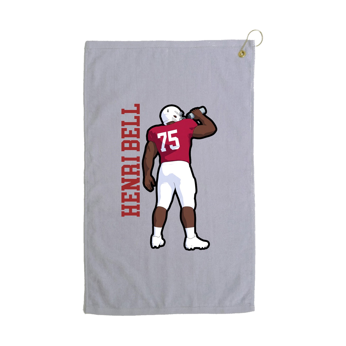 Golf Towel — Name Vertical in Grey