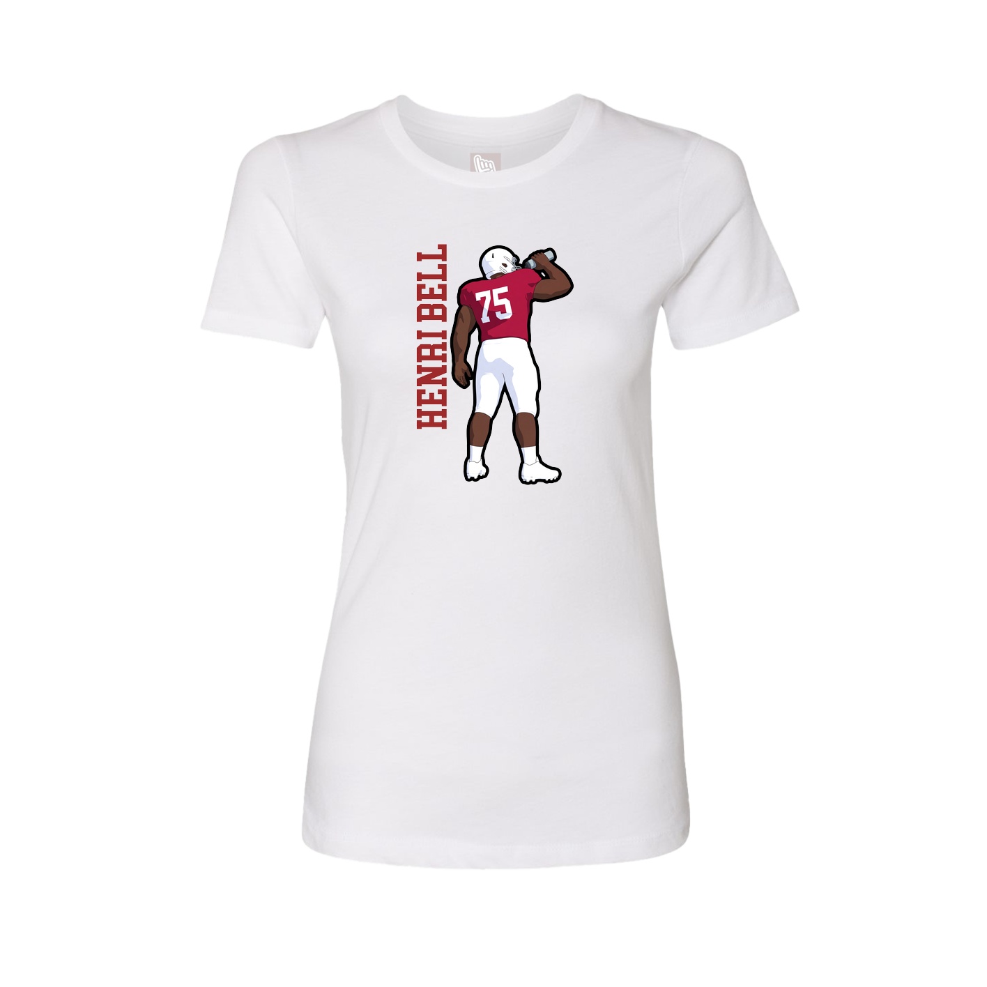Fitted Women's Tee — Name Vertical in White