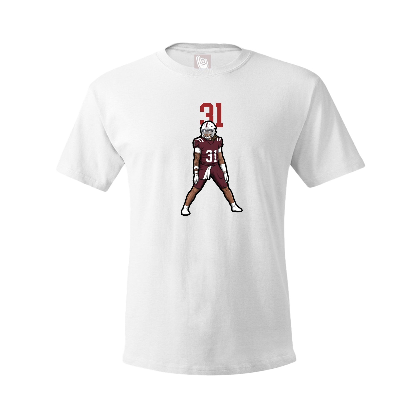 Youth Tee — Number Top in White