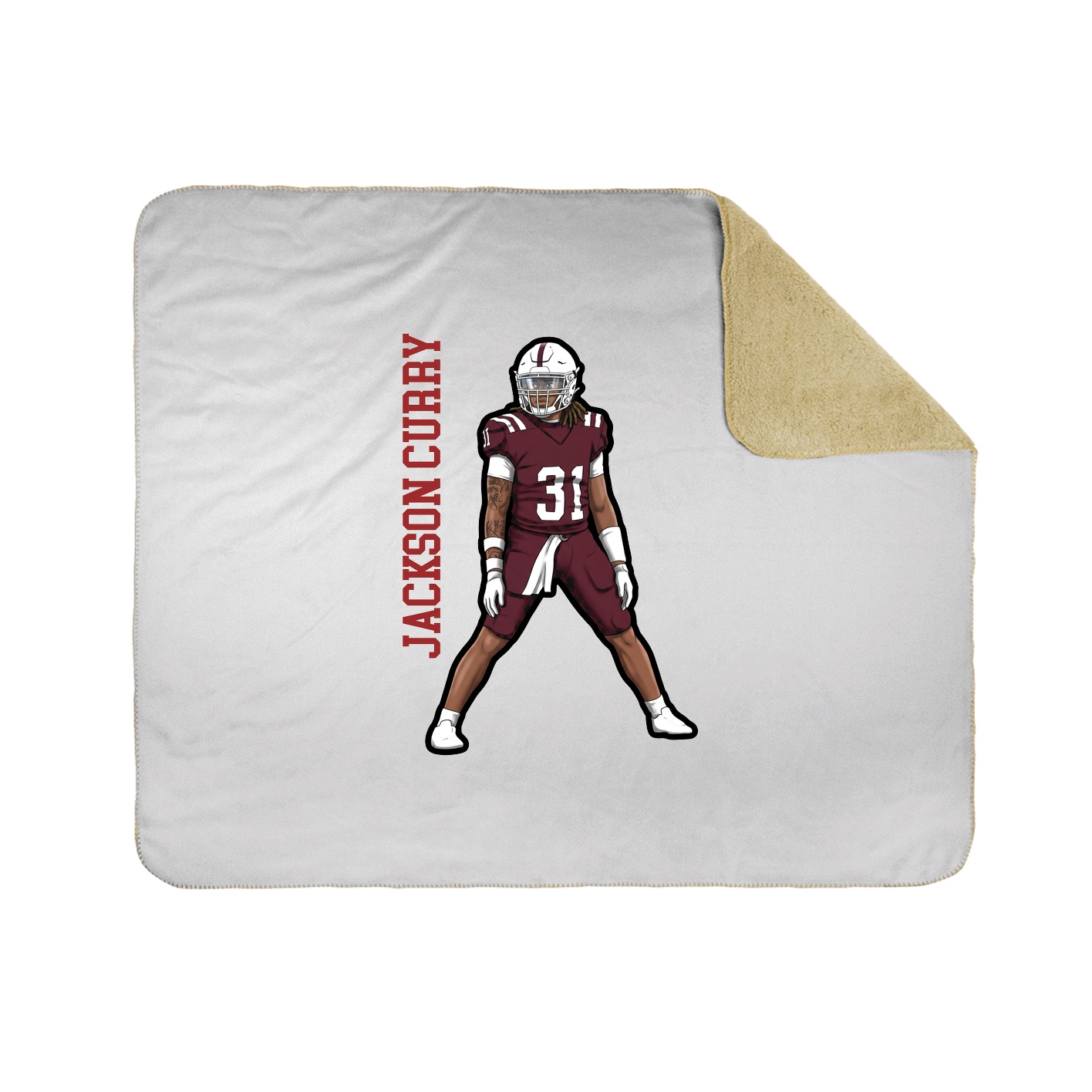 Throw Blanket — Name Vertical in White