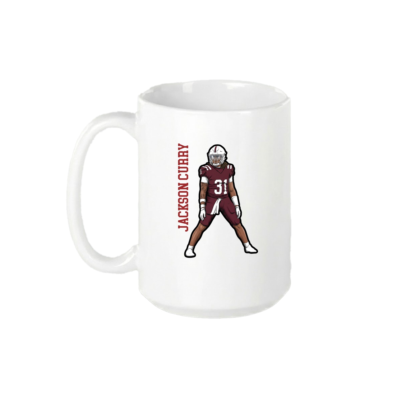 15oz Coffee Mug — Name Vertical in White