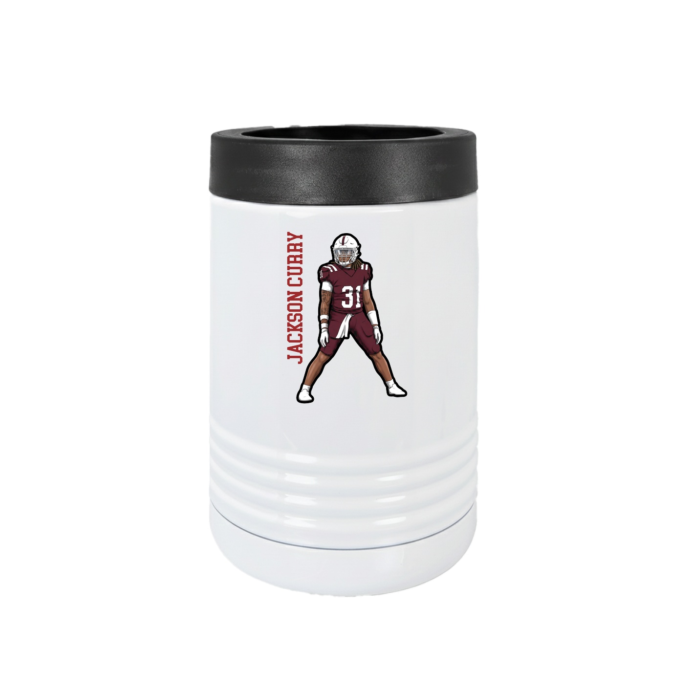 Beverage Holder — Name Vertical in White