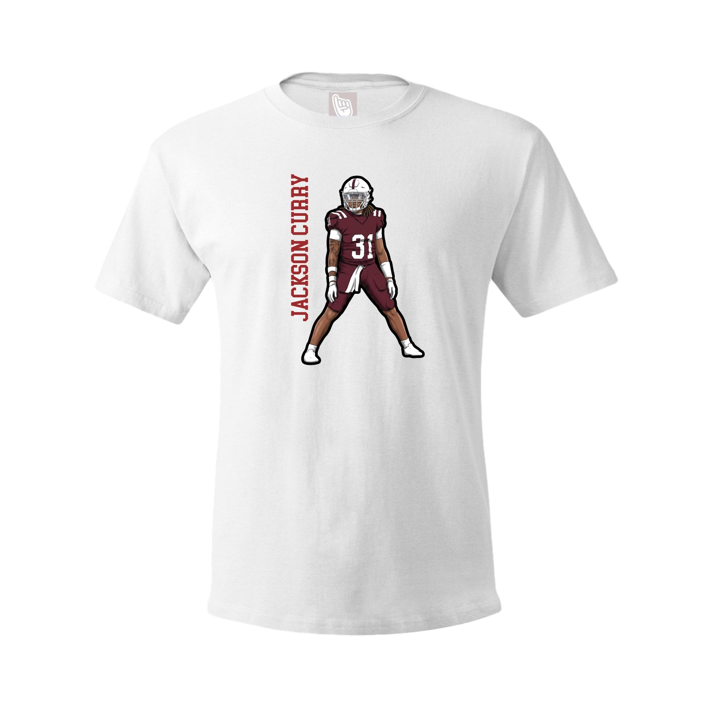 Youth Tee — Name Vertical in White