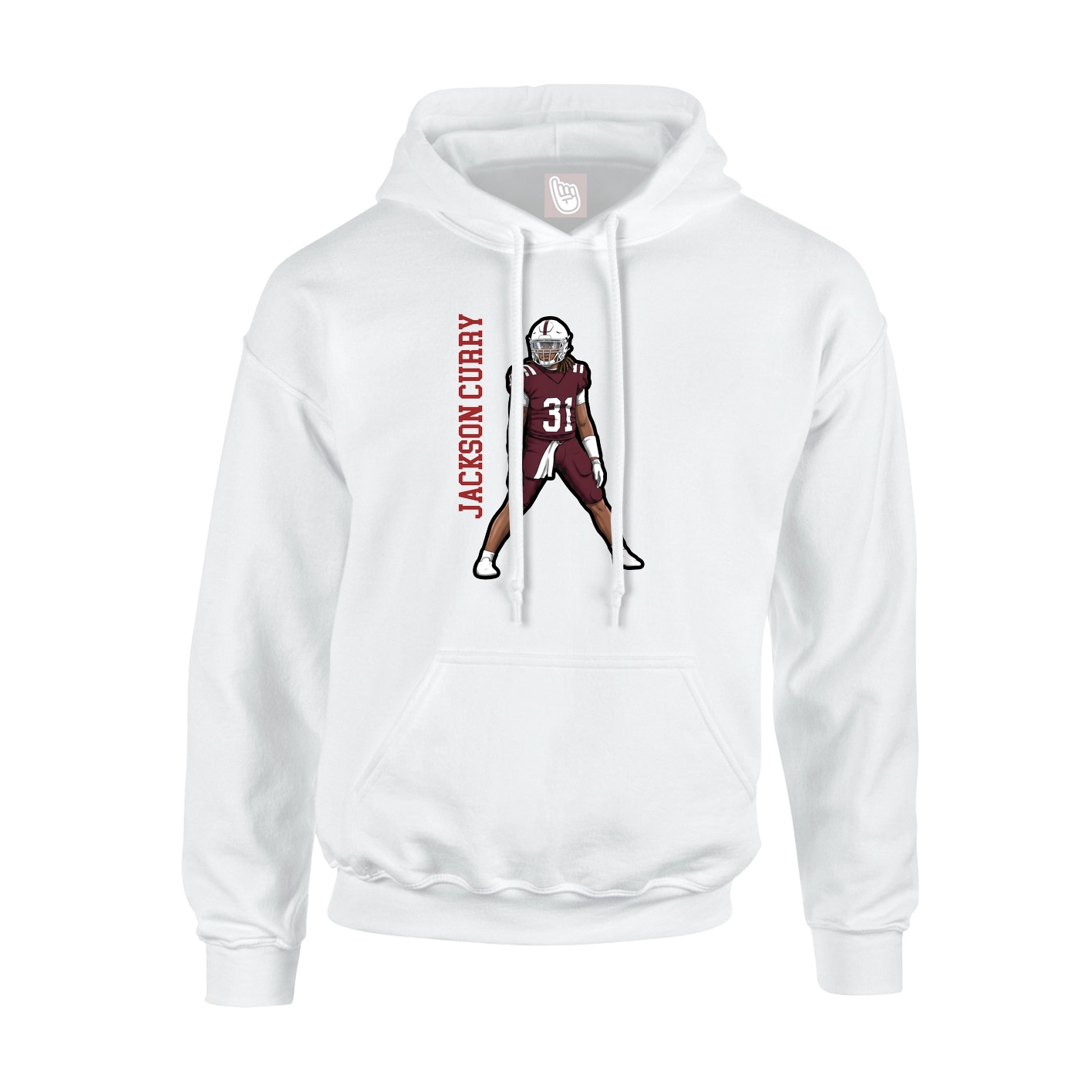 Youth Hoodie — Name Vertical in White