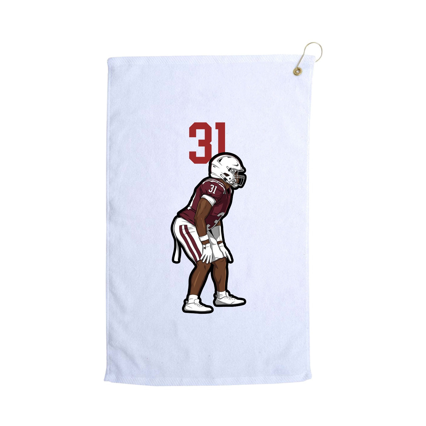 Golf Towel — Number Top in White