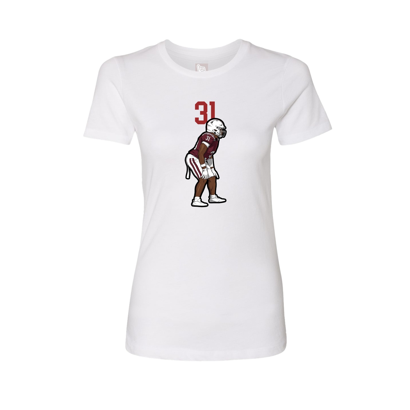 Womens Tee — Number Top in White