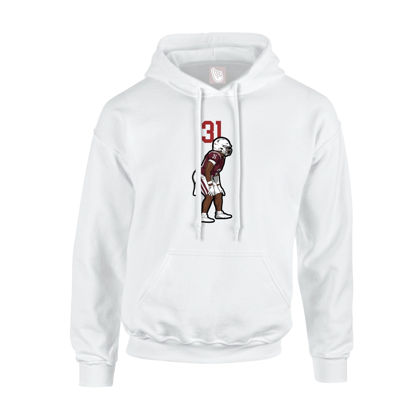 Hoodie — Number Top in White