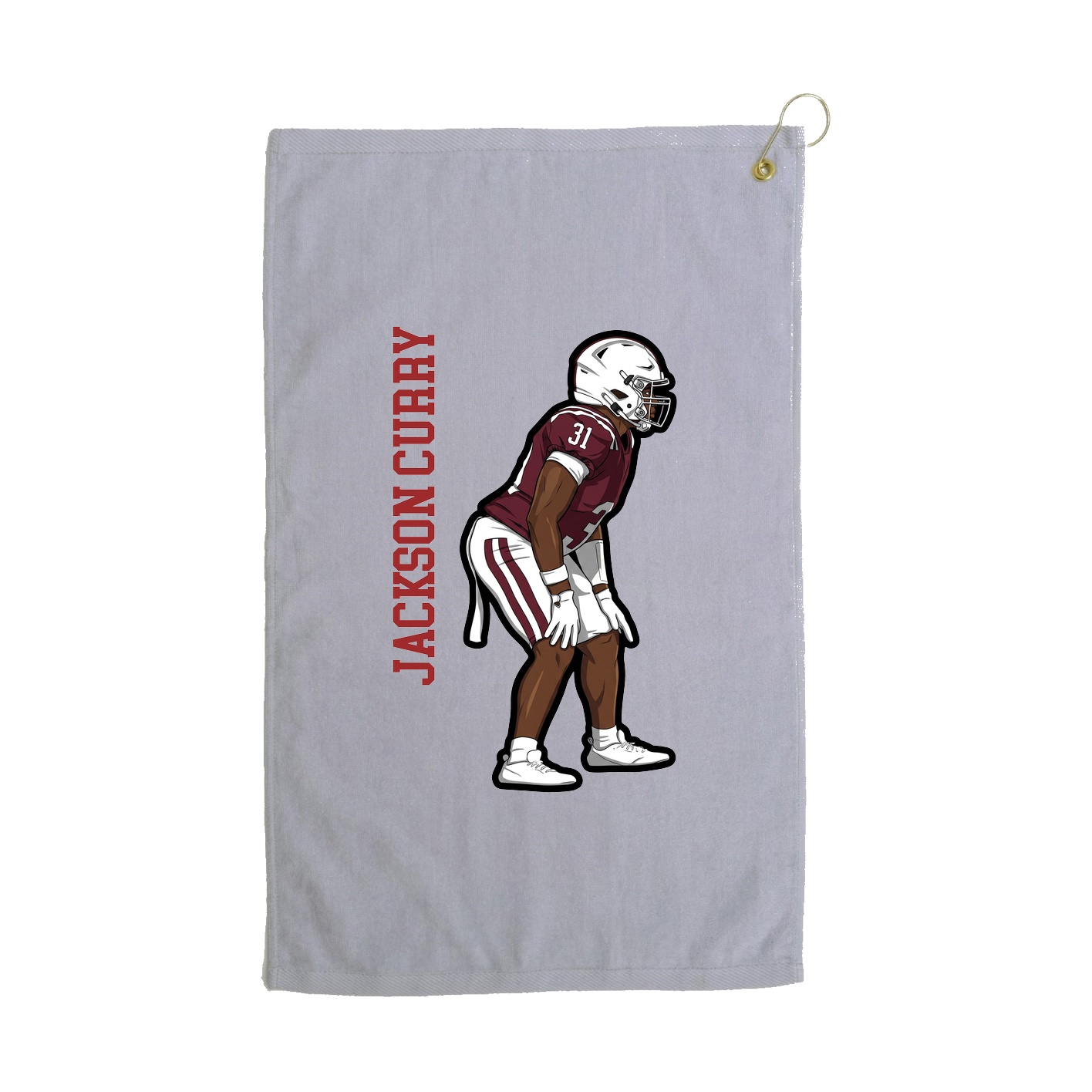 Golf Towel — Name Vertical in Grey