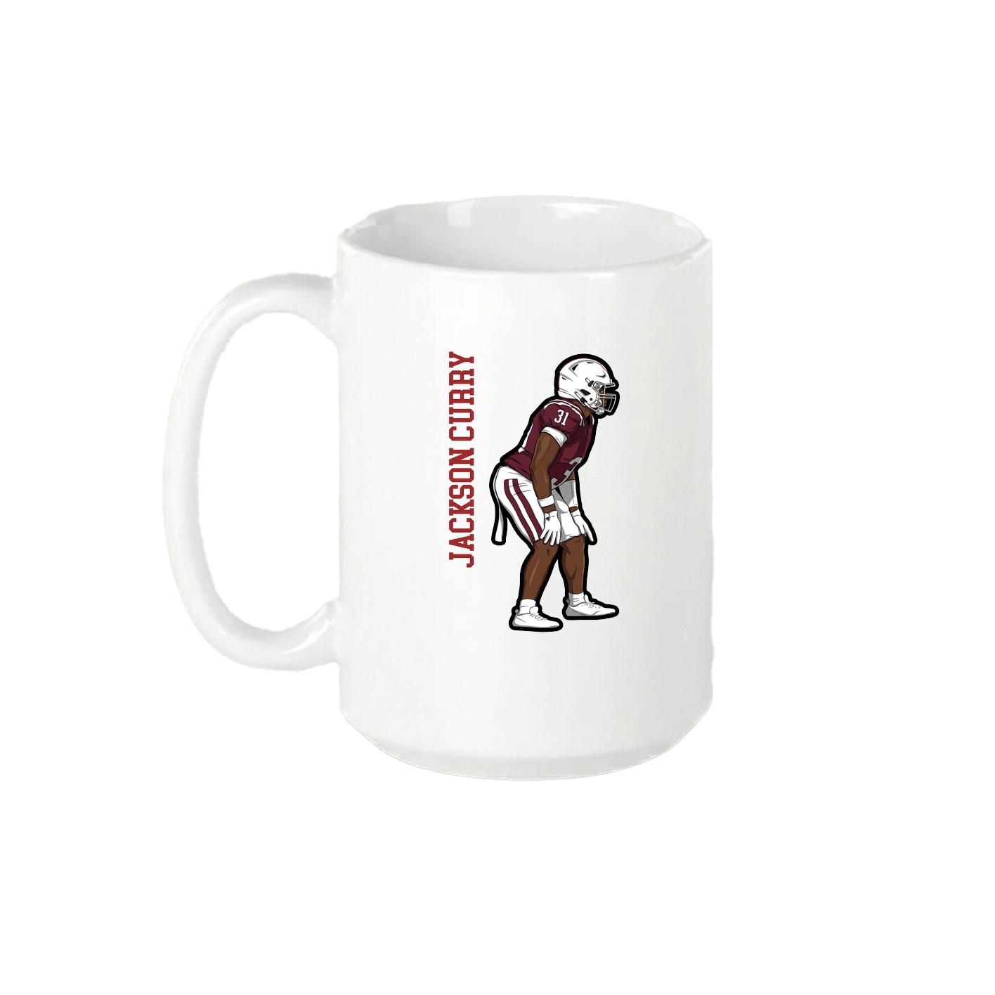 15oz Coffee Mug — Name Vertical in White